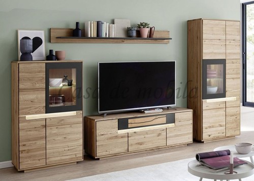 Massivholz wohnwand 4teilig - massivholz,
