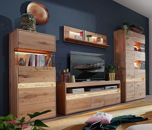 Massivholz anbauwand oker - massivholz,