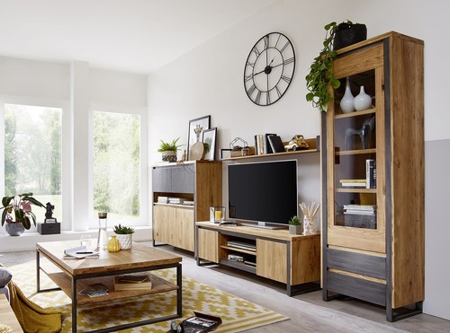 Wohnwand anbauwand massivholz - anbauwand,