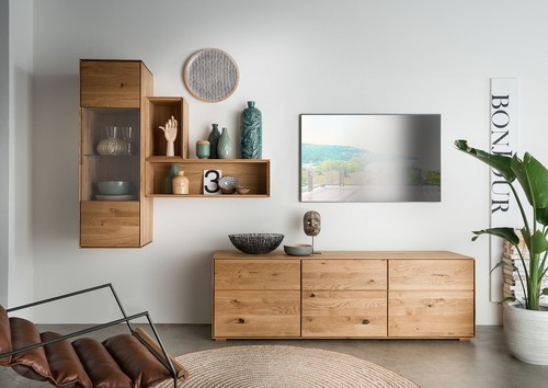 Wohnwand anbauwand massivholz - wohnwand,