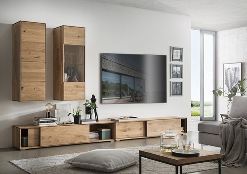 Wohnwand anbauwand massivholz - wohnwand,