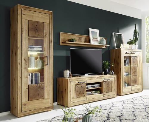 Wohnwand anbauwand massivholz - wohnwand,